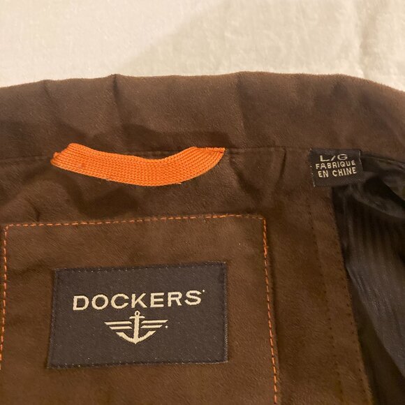 Dockers Men’s Brown Bomber Style Jacket – Size Large - Picture 10 of 11
